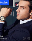 Haino Teko ST5 Waterproof Smartwatch with Built-In Earbuds & AMOLED Display