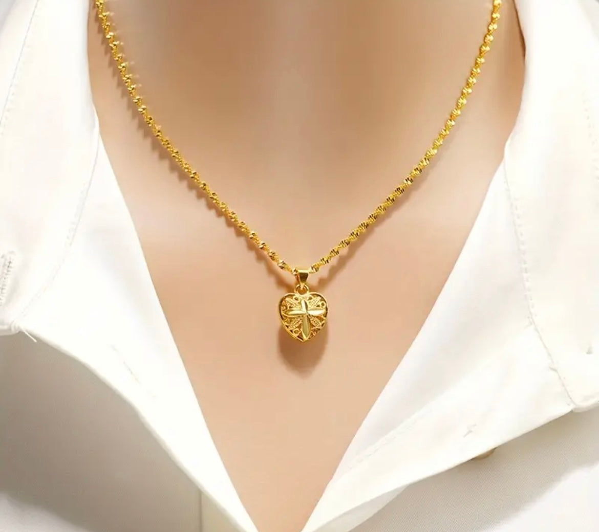 Aura Gold Plated Heart Necklace (High Quality)